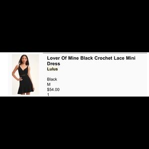 Lulus black mini dress